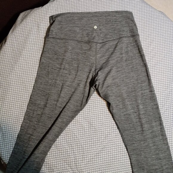 Lululemon Athletica Pants - Lululemon Heathered Gray High-Rise Leggings – Size 12